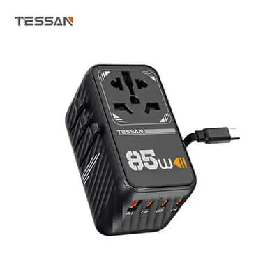 Clearance Event Alert Tessan 85W Travel Adapter With Built-In Usb-C 75Cm Cable