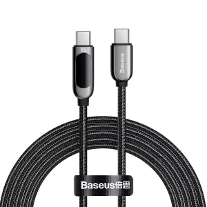 Baseus Display Fast Charging Data Cable Type-C To Type-C 100W 2M Black Trending Today Steal Special Steal Event