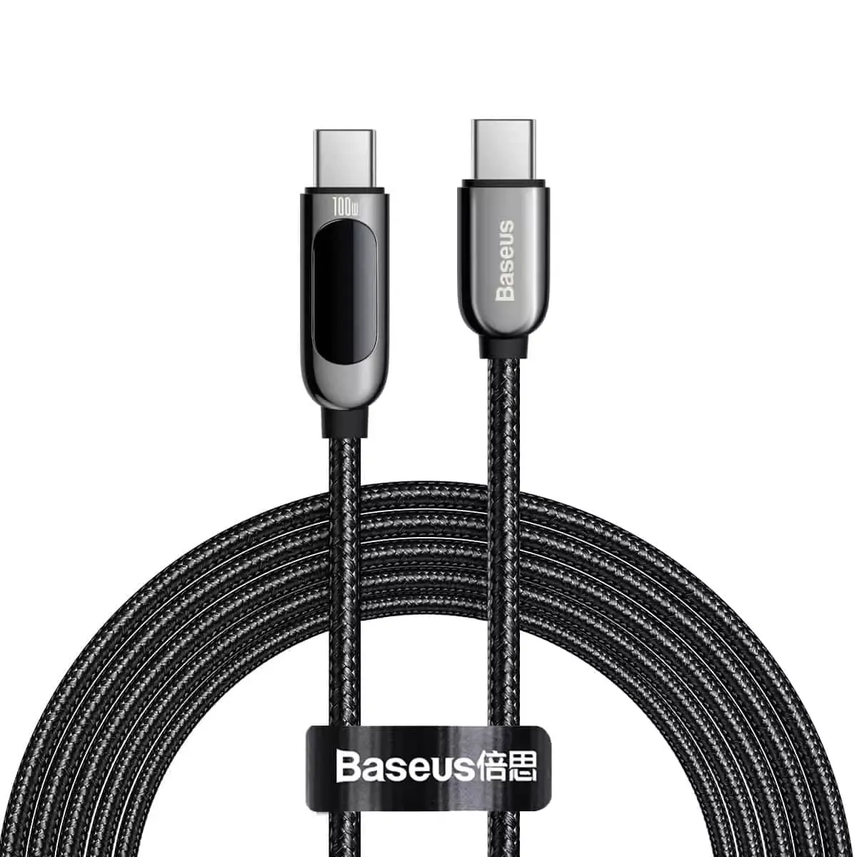 Baseus Display Fast Charging Data Cable Type-C To Type-C 100W 2M Black Trending Today Steal Special Steal Event