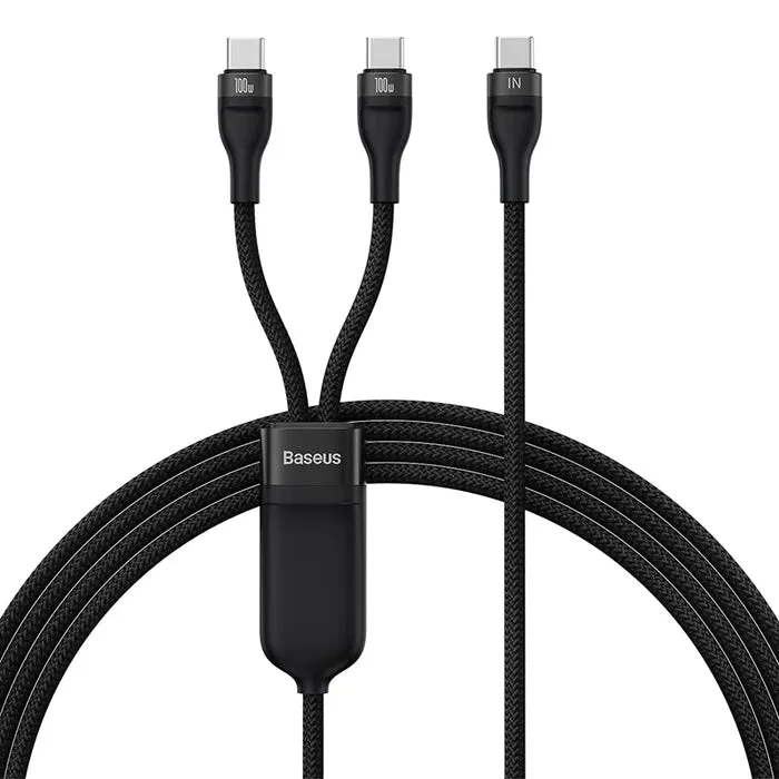 Trending Offer Today Baseus Flash Series Ii One-For-Two Fast Charging Cable Type-C To C C 100W 1.5M Black