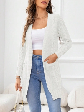 Open Front Long Sleeve Cardigan Trending Savings Now