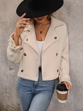 Grab It Before Gone Perfee Button Up Collared Neck Long Sleeve Jacket