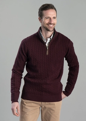 Calton Cotton Cashmere Cable 1/4 Zip Jumper Shop Hot Deals Trending Now Offer