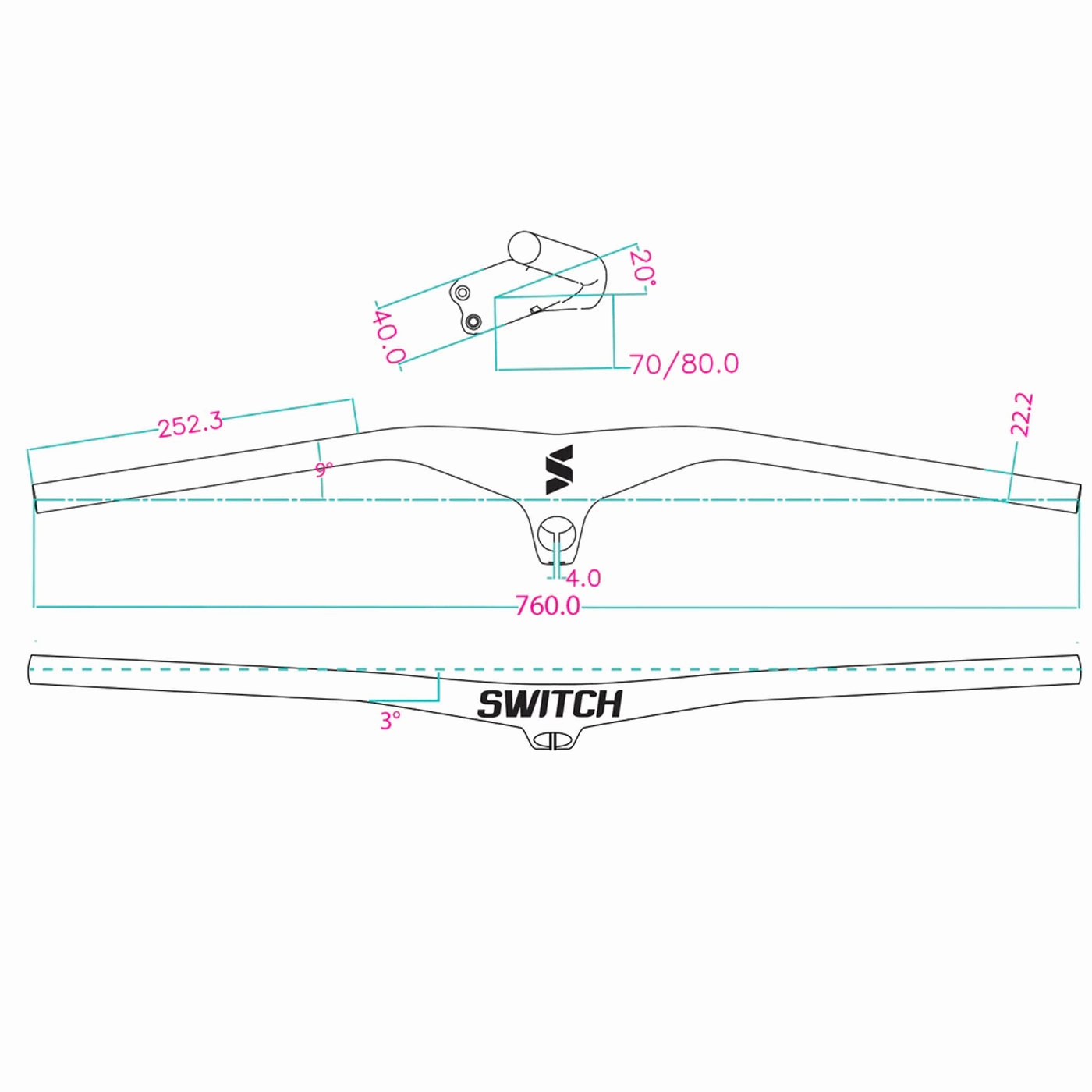 Switch Concorde integrated handlebar - Black