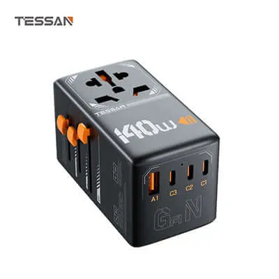 Tessan 140W Universal Travel Adapter Gan Charger With Usb-C & Usb Ports Limited Offer Alert