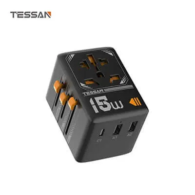 Deal of the Day Today Only Savings Tessan 15W Travel Adapter With 1 Usb C And 2 Usb Ports