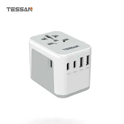 GiftWorthy Sale Weekend Specials Tessan Travel Adapter 28W With 3 Usb C & 2 Usb Ports