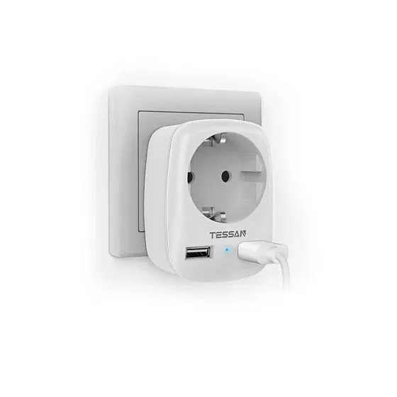 Tessan Ts-611-De Wall Outlet Extender With 2 Usb Ports Sweet Deal Today MustHave Steals