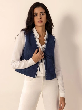 Tied Contrast Trim Vest Todays Special Picks Limited Offer Alert
