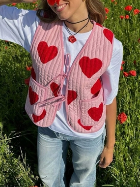 Special Steal Event Tied Heart Vest With Pockets