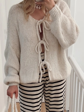 Weekend Specials Big Savings Alert Tied Long Sleeve Dropped Shoulder Cardigan