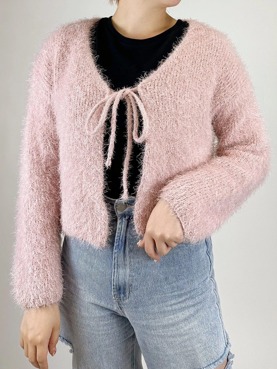 Biggest Savings Now Grab It Fast Tied Open Front Dropped Shoulder Cardigan
