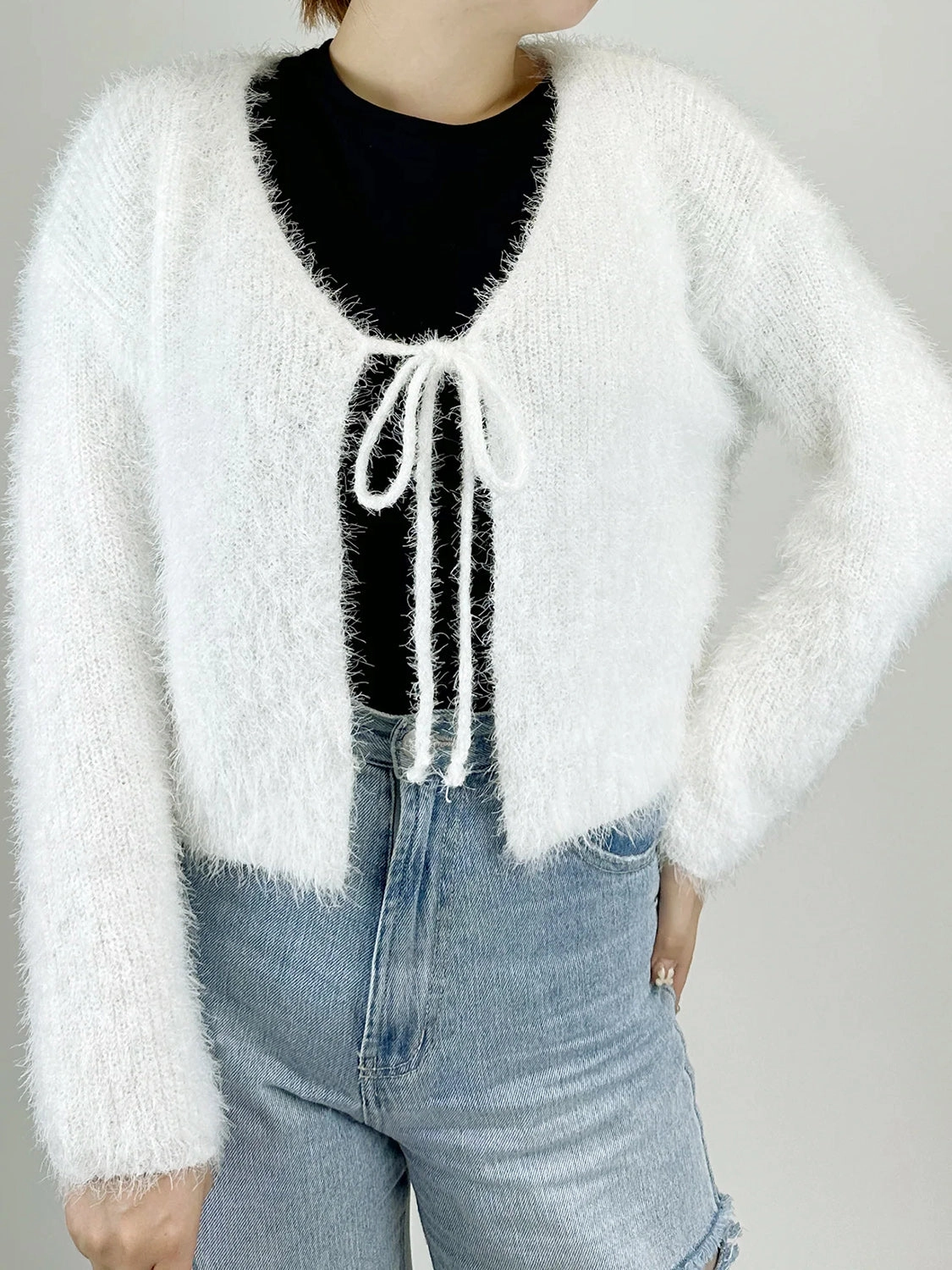 Tied Open Front Dropped Shoulder Cardigan Shop Grab Now