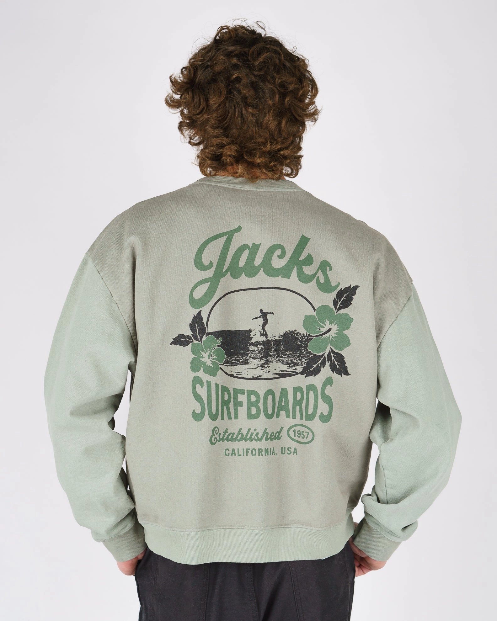 Last Chance Steal Save Big Today Tip Toe Heavyweight Crewneck - Sage