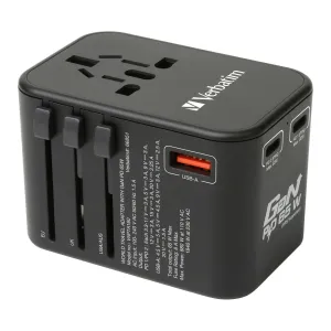 Verbatim 3 Port 65W Pd 3.0 & Qc 3.0 Gan Universal Travel Adaptor Trending Now Offer