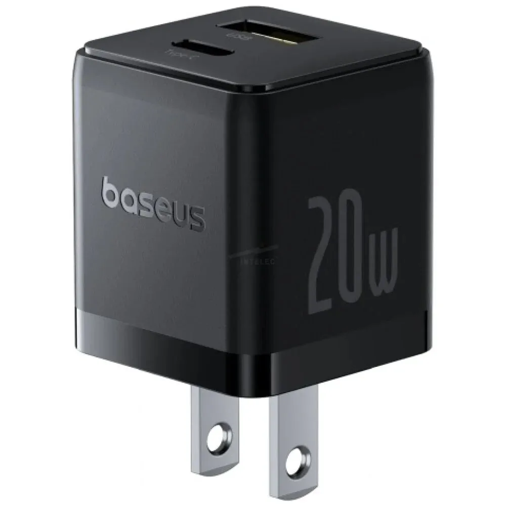 Trendy Picks Today Mega Sale Now Baseus Palm Fast Charger C U 20W Us Cluster Black With Usb-C To Usb-C Cable 60W (20V/3A) 1M