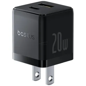 Trendy Picks Today Mega Sale Now Baseus Palm Fast Charger C U 20W Us Cluster Black With Usb-C To Usb-C Cable 60W (20V/3A) 1M