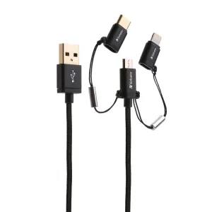 Best Price Online Today Only Steal Verbatim 65385 3-In-1 Microusb / Lightning / Type C To Usb-A Cable 120Cm
