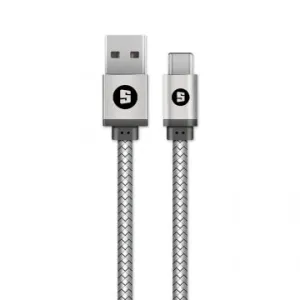 Grab Save Today Space Micro-Usb To Usb 100Cm 2.4A Braided Cable - Silver