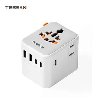 Tessan 28W Travel Adapter With 2 Usb A & 3 C Ports Trending Savings Now
