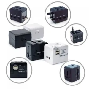 Worldwide Travel Adaptor With 2 Usb Hub And Case Today Only Hot Pick