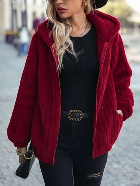 Big Sale Today Zip-Up Hooded Jacket With Pockets