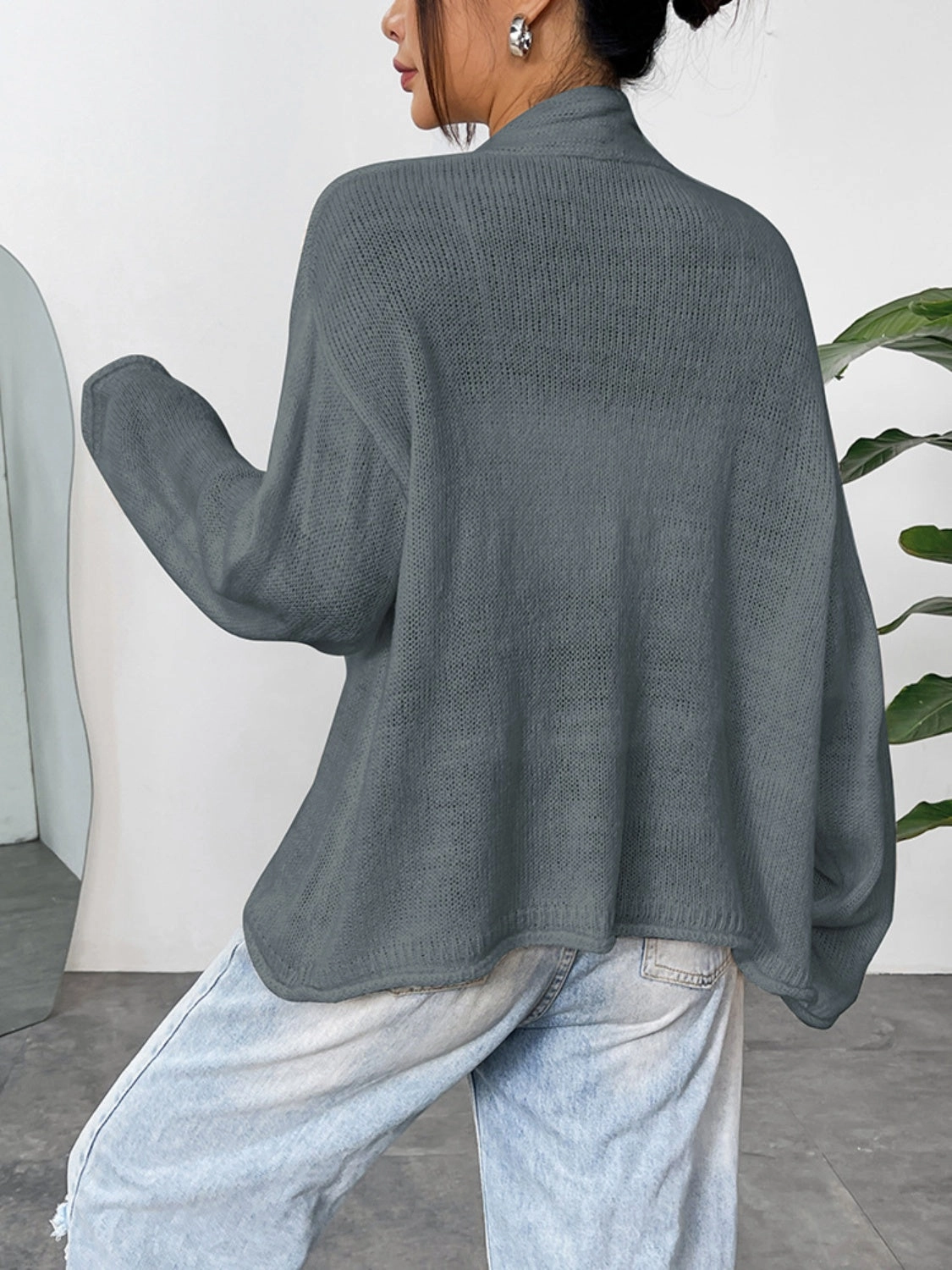 Open Front Dropped Shoulder Cardigan GiftWorthy Sale