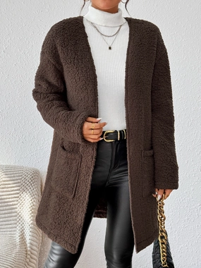 MustHave Items Open Front Long Sleeve Winter Coat