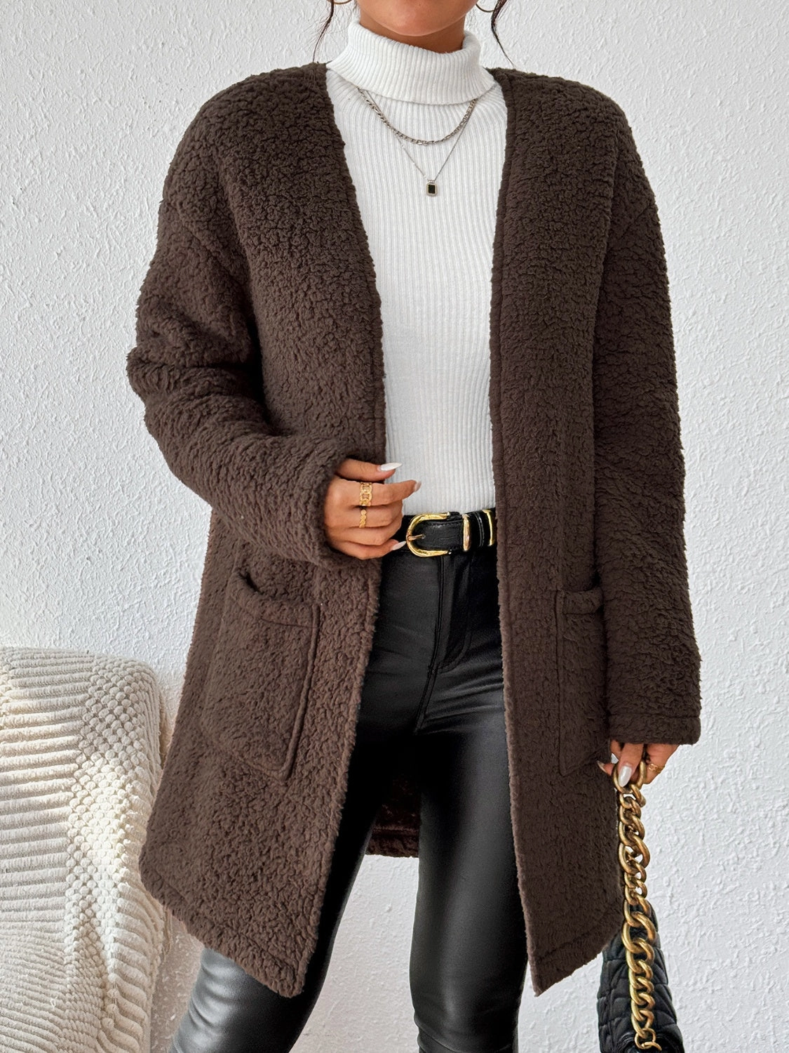 Shop Now Save Perfect Gift Sale Open Front Long Sleeve Winter Coat