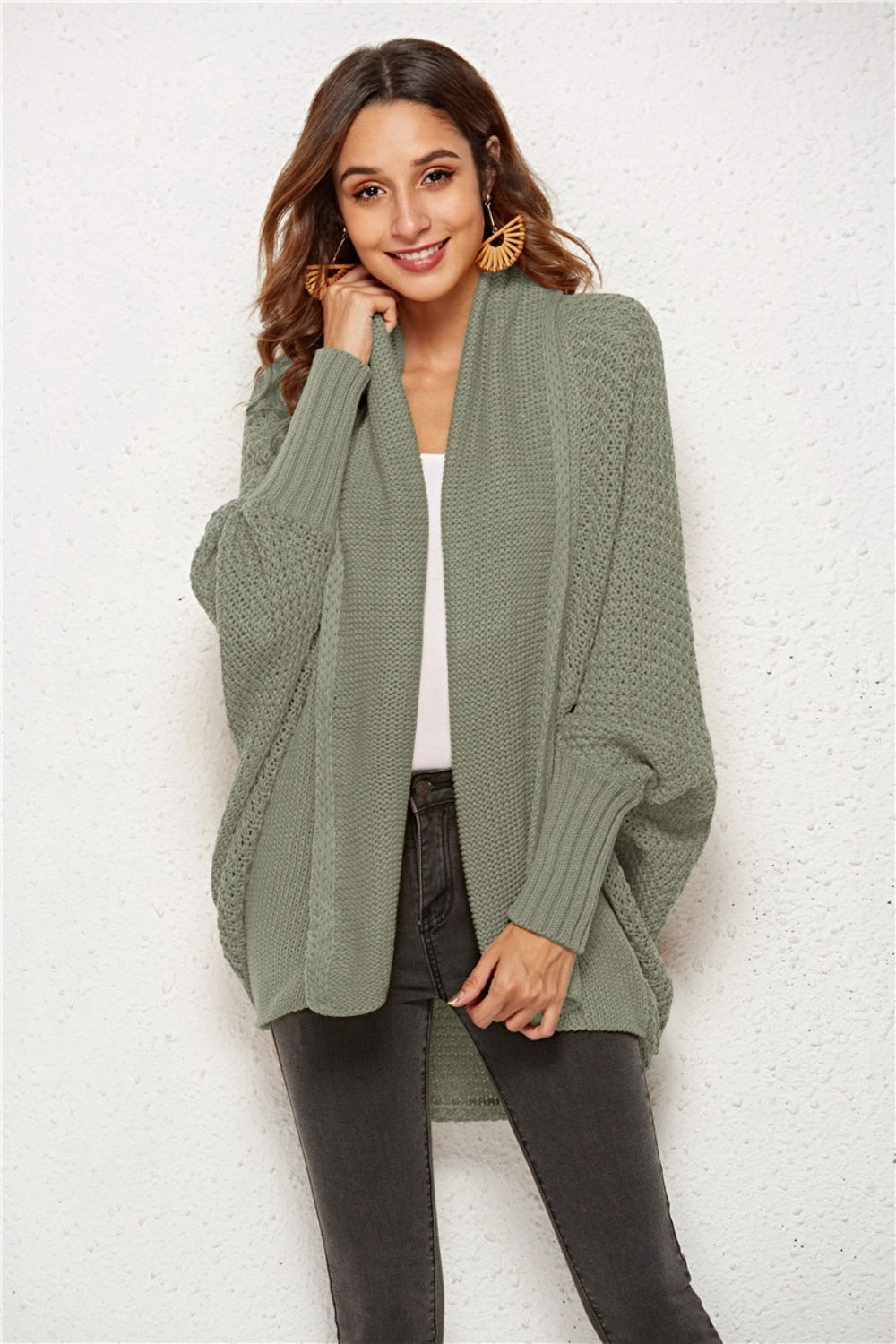 Angel Wings Open Front Batwing Sleeve Cardigan Special Savings Today