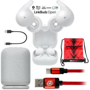 Hot Discount Deal Sony Linkbuds Open Truly Wireless Earbud With Mic, White   Linkbuds Speaker Bundle