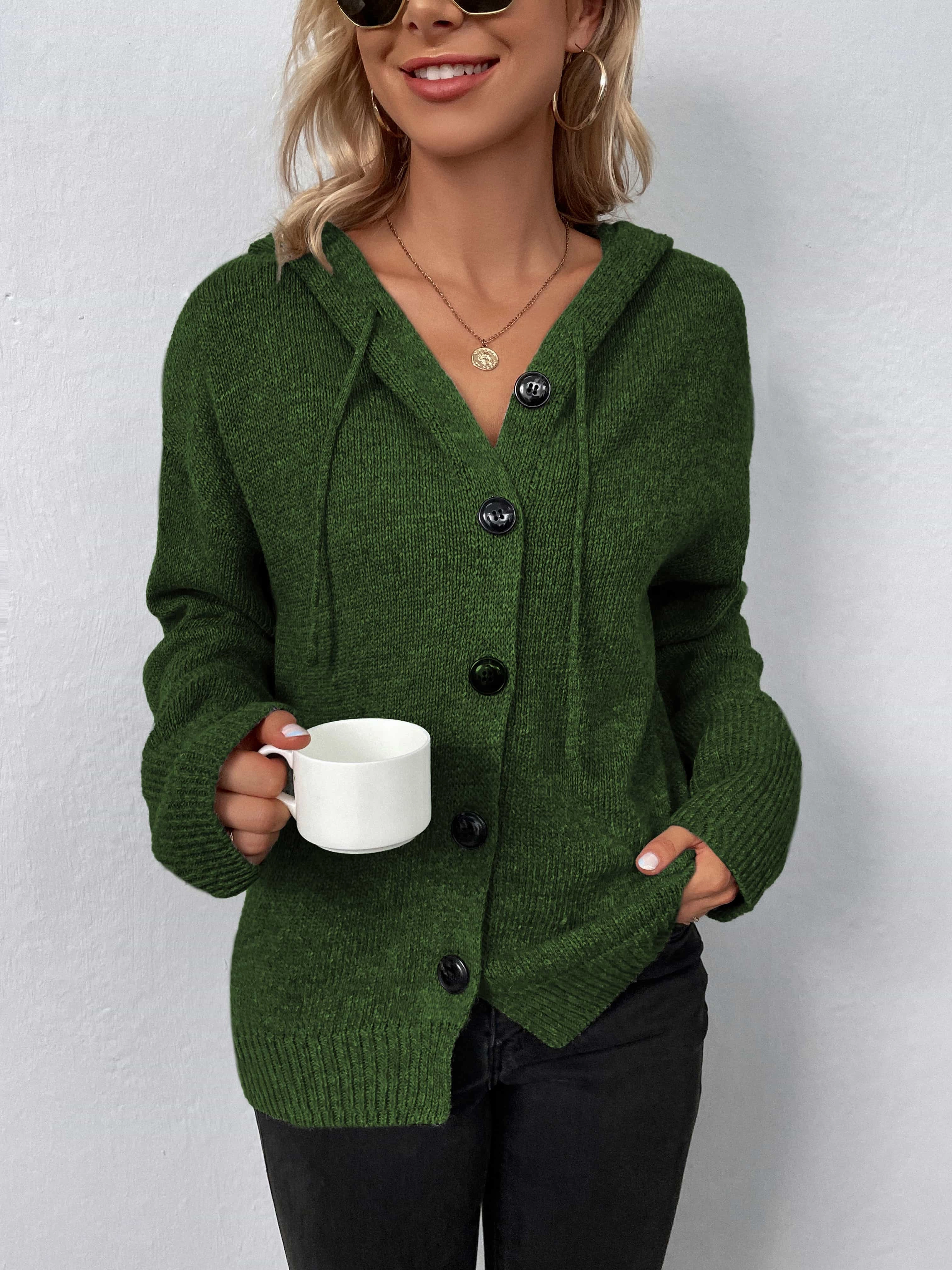 Button-Down Long Sleeve Hooded Sweater Limited Edition Offer Limited Stock Hot Deal