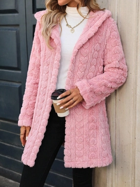 Flash Sale Alert Now Shop Smart Save Heart Open Front Hooded Fuzzy Coat