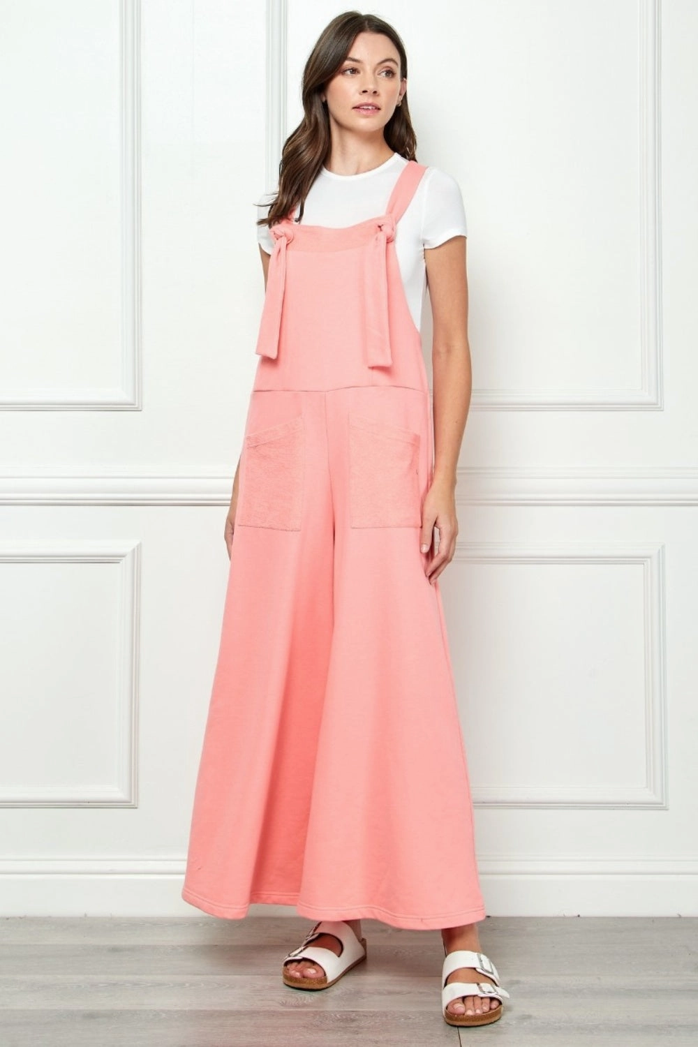 Todays Mega Savings Veveret Wide Strap French Terry Overalls