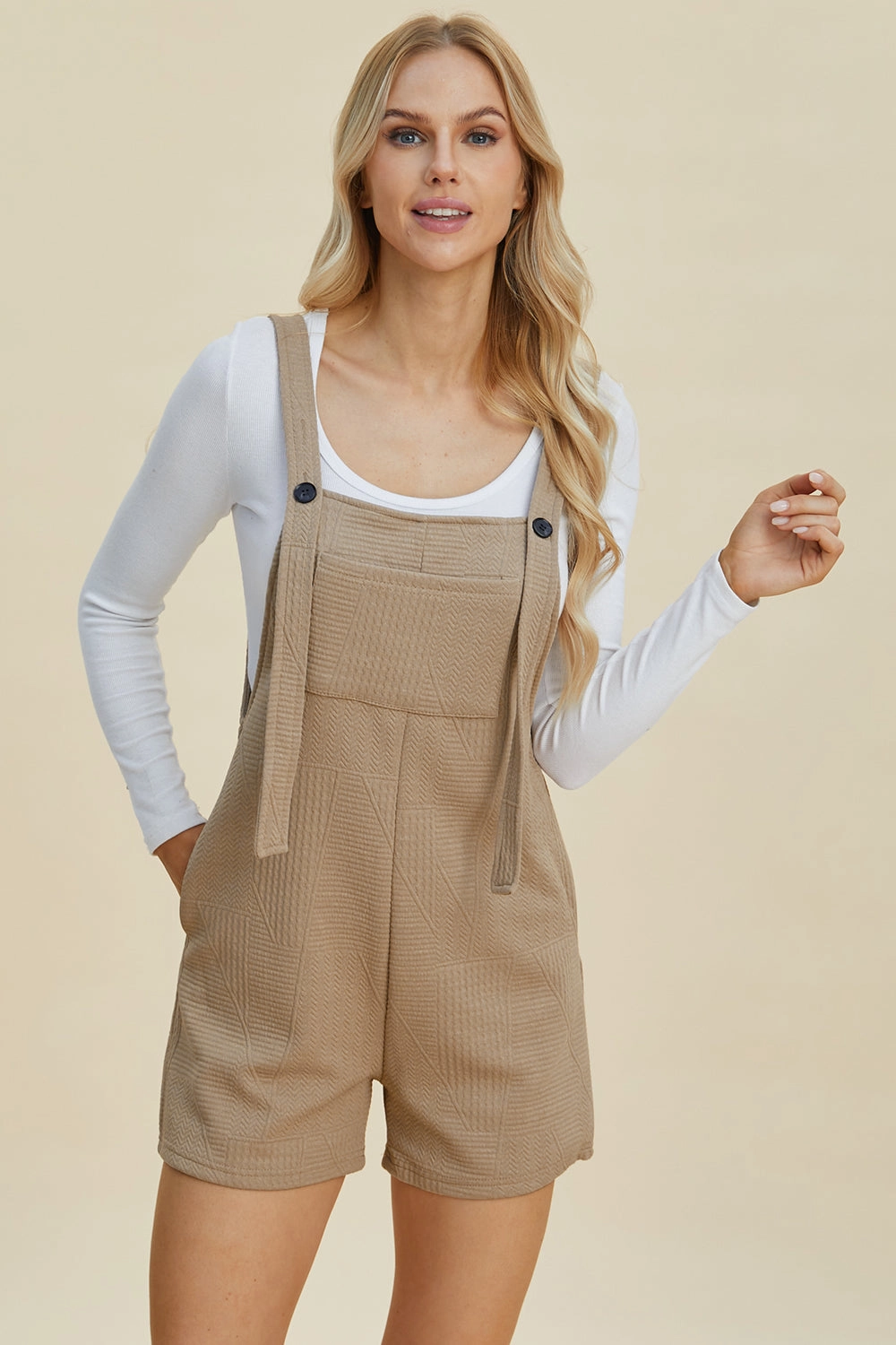 Double Take Full Size Texture Sleeveless Romper Surprise Offer Now Hot Pick Sale