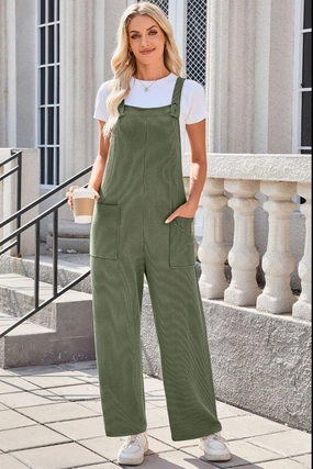 Best Deal Today Lovelet Square Neck Wide Strap Overalls With Pockets