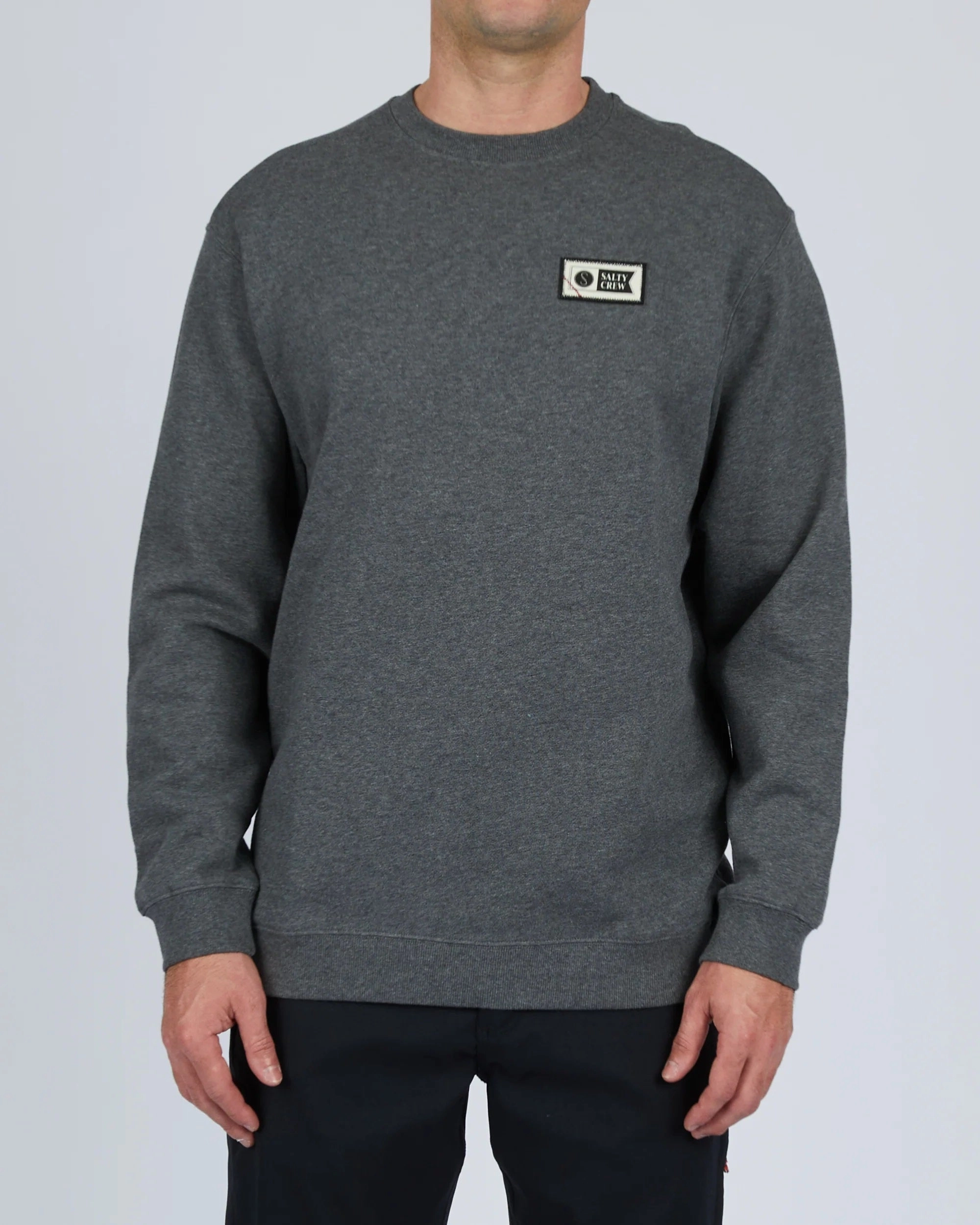 Save Big Online Save Today Event Top Stitch Crewneck Fleece - Gunmetal/Heather