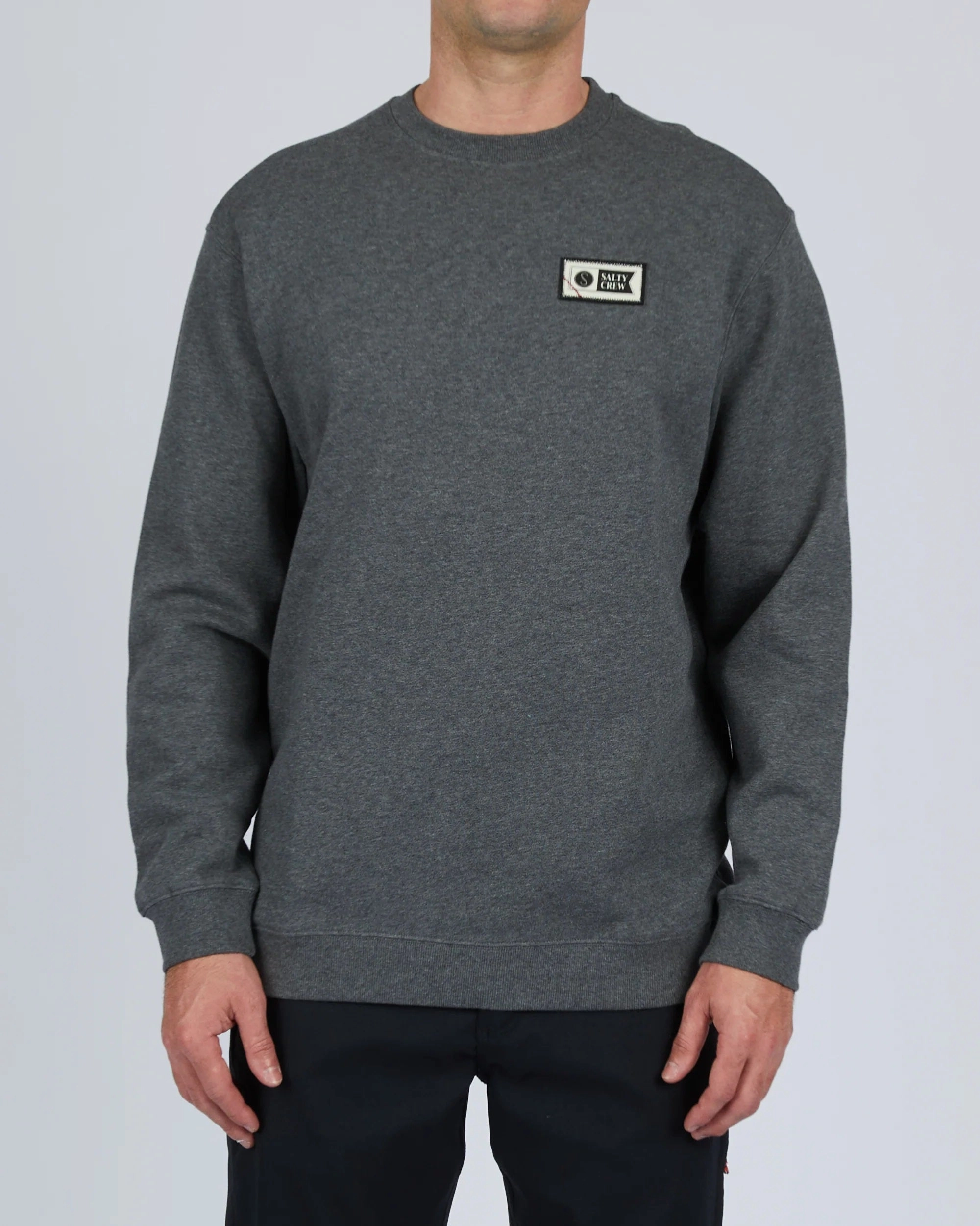 Special Occasion Discount Price Drop Frenzy Top Stitch Crewneck Fleece - Gunmetal/Heather