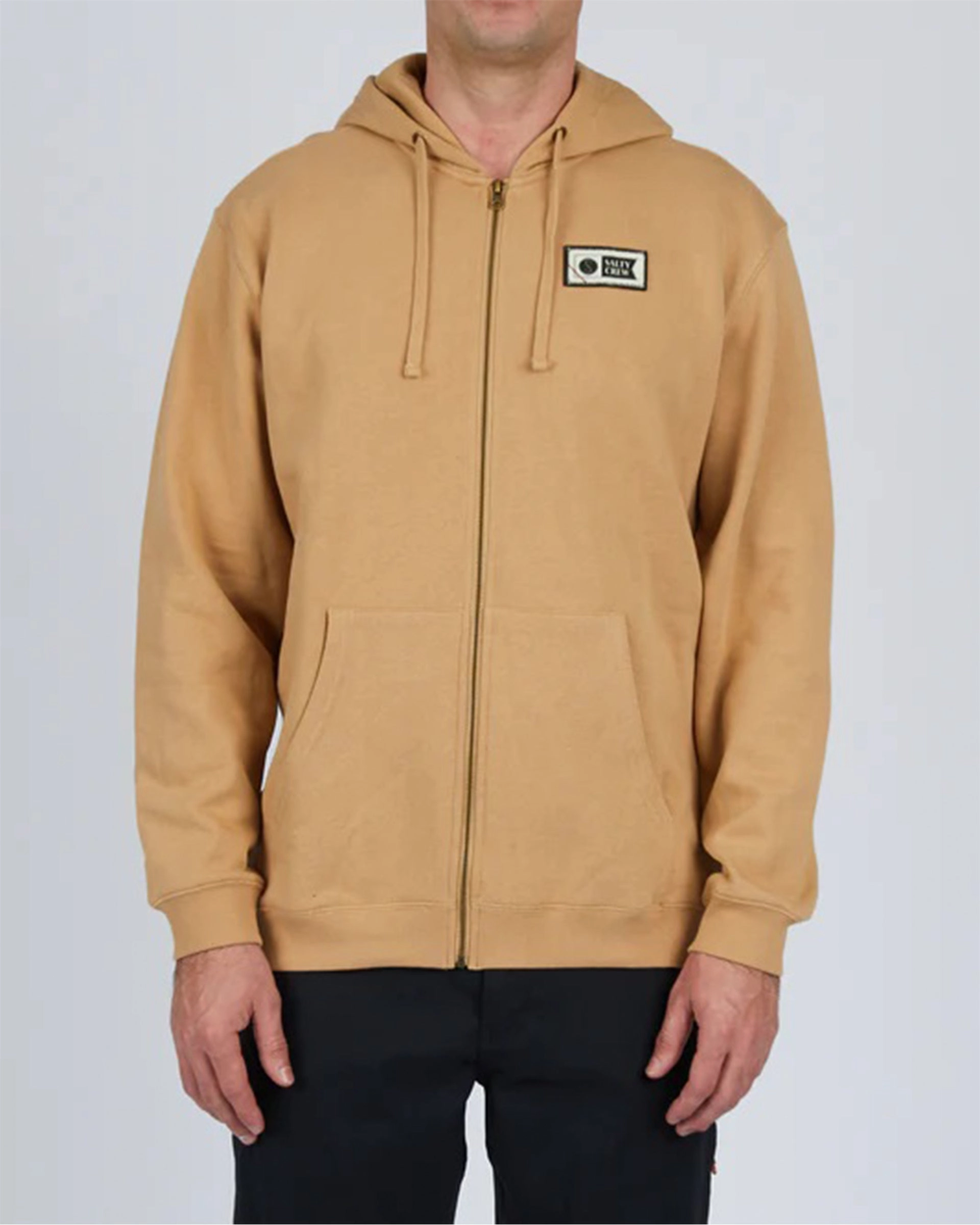 Top Stitch Zip Fleece Hoodie - Sandstone Hot Savings Alert
