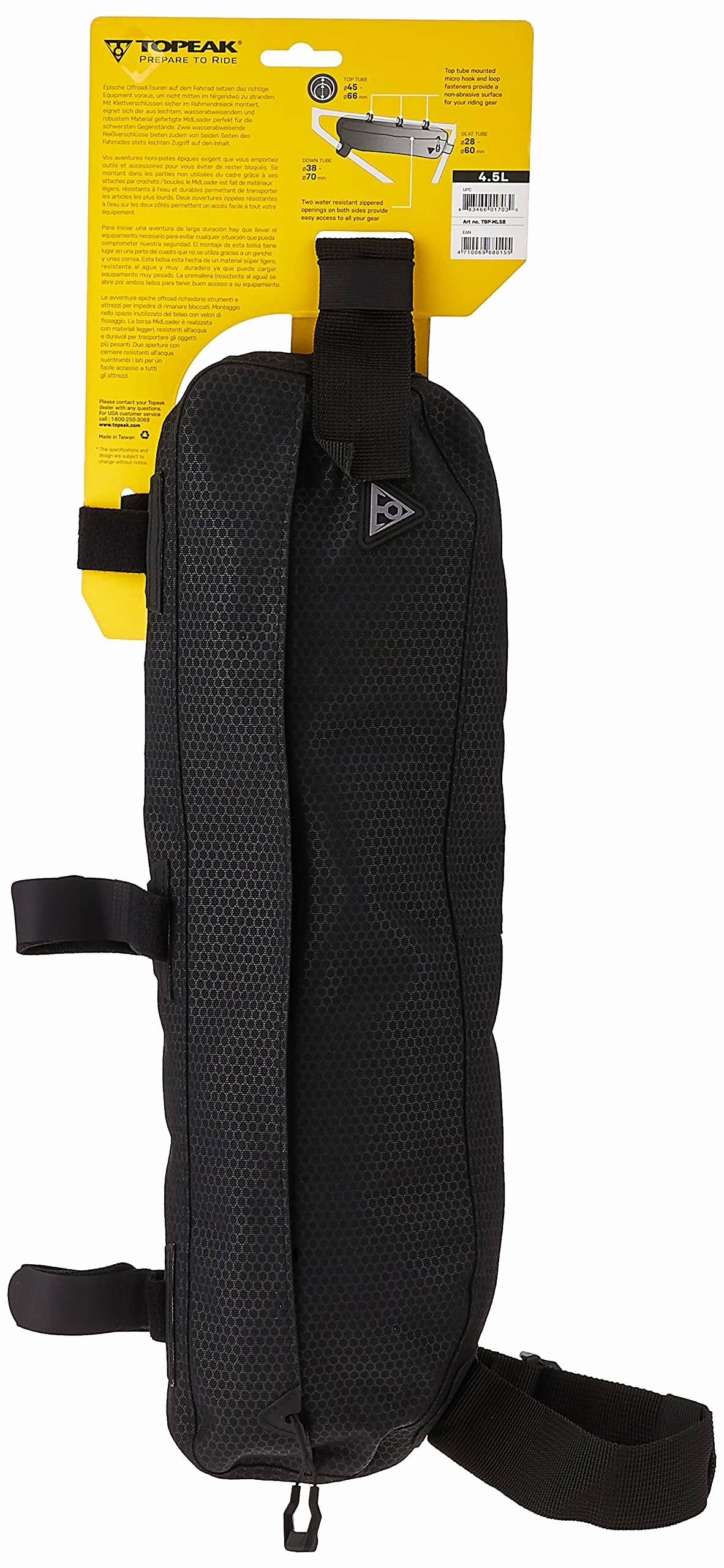 Topeak MidLoader Frame Bike Bag Black, 4.5L