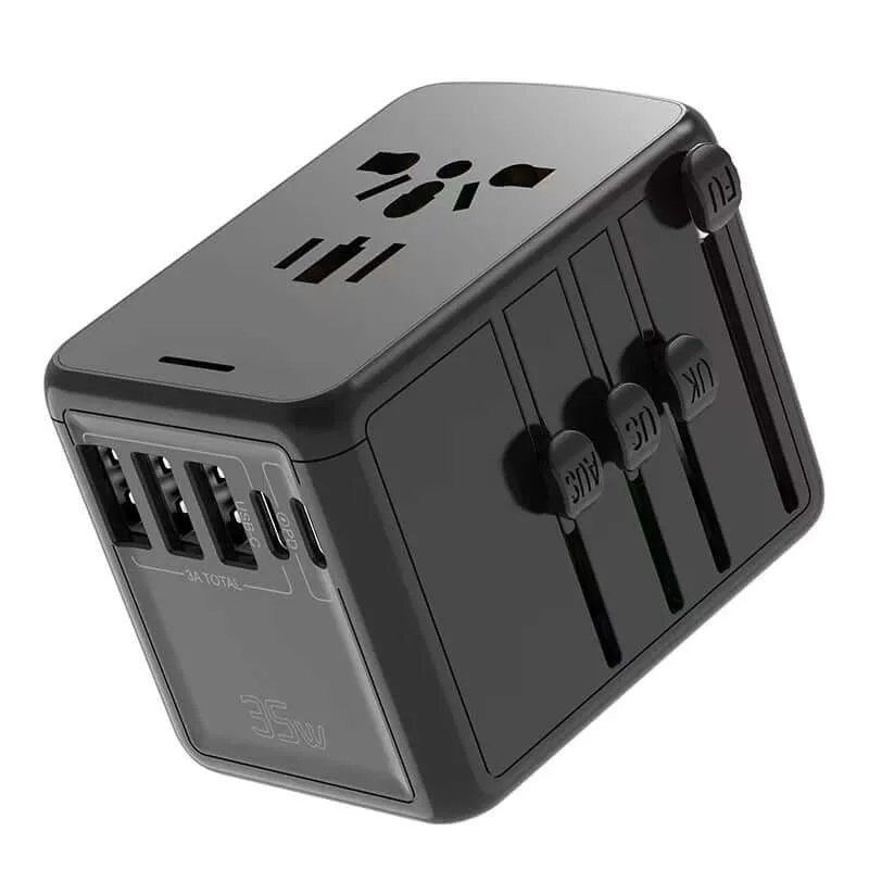 Travel Adaptor With 3 Usb  2 Type C Port Price Slash Today