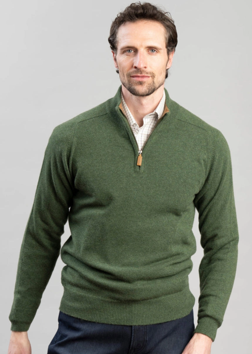 Last Chance Offer Cashmere 2 Ply Zip Neck Sweater