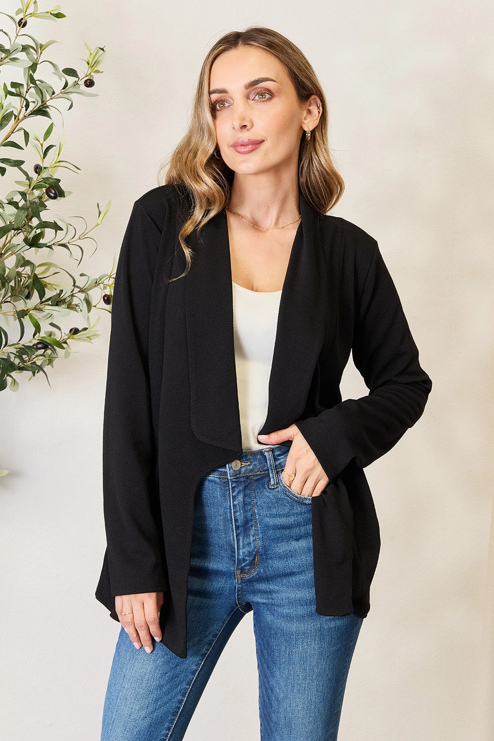 Heimish Full Size Open Front Long Sleeve Blazer Dont Miss Todays Deal Mega Savings Now
