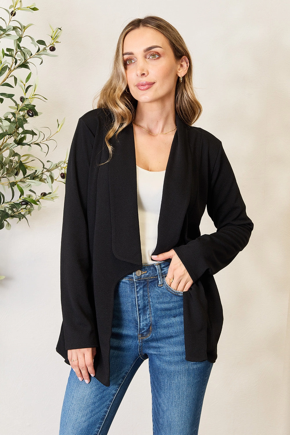 Shop Smart Save Flash Sale Alert Heimish Full Size Open Front Long Sleeve Blazer