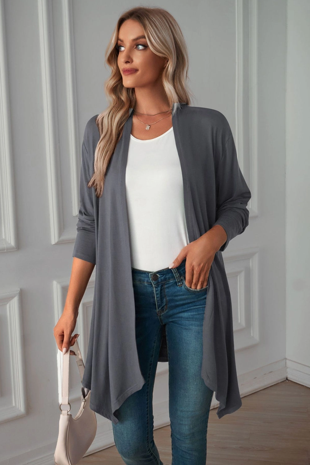 Open Front Long Sleeve Cardigan Dont Miss Todays Deal