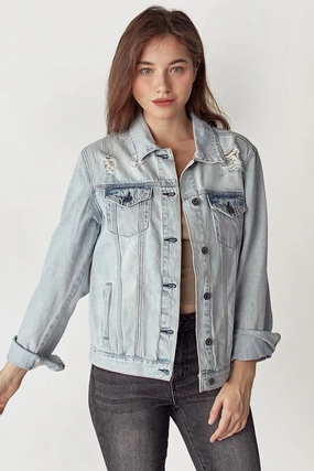 Risen Distressed Button Up Jacket Instant Discount