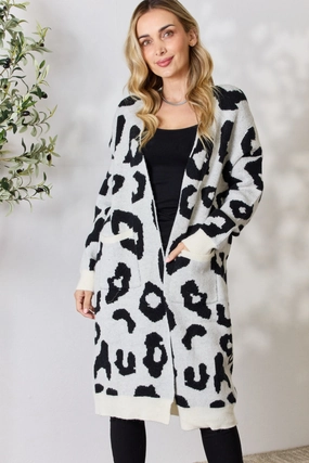 Bibi Leopard Open Front Cardigan Grab Your Hot Pick Instant Deal Today