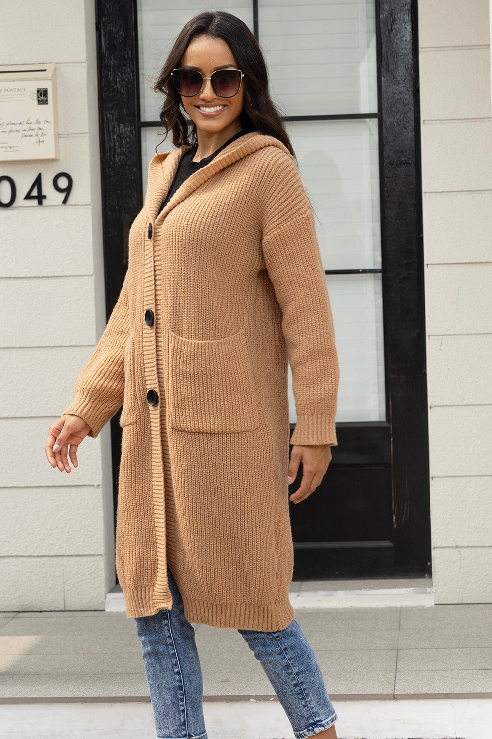 Dont Miss This Deal Big Sale Today Button Up Long Sleeve Hooded Cardigan With Pockets