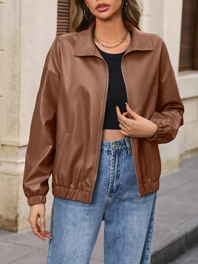 Ivy Lane Zip Up Dropped Shoulder Jacket Best Deal Online