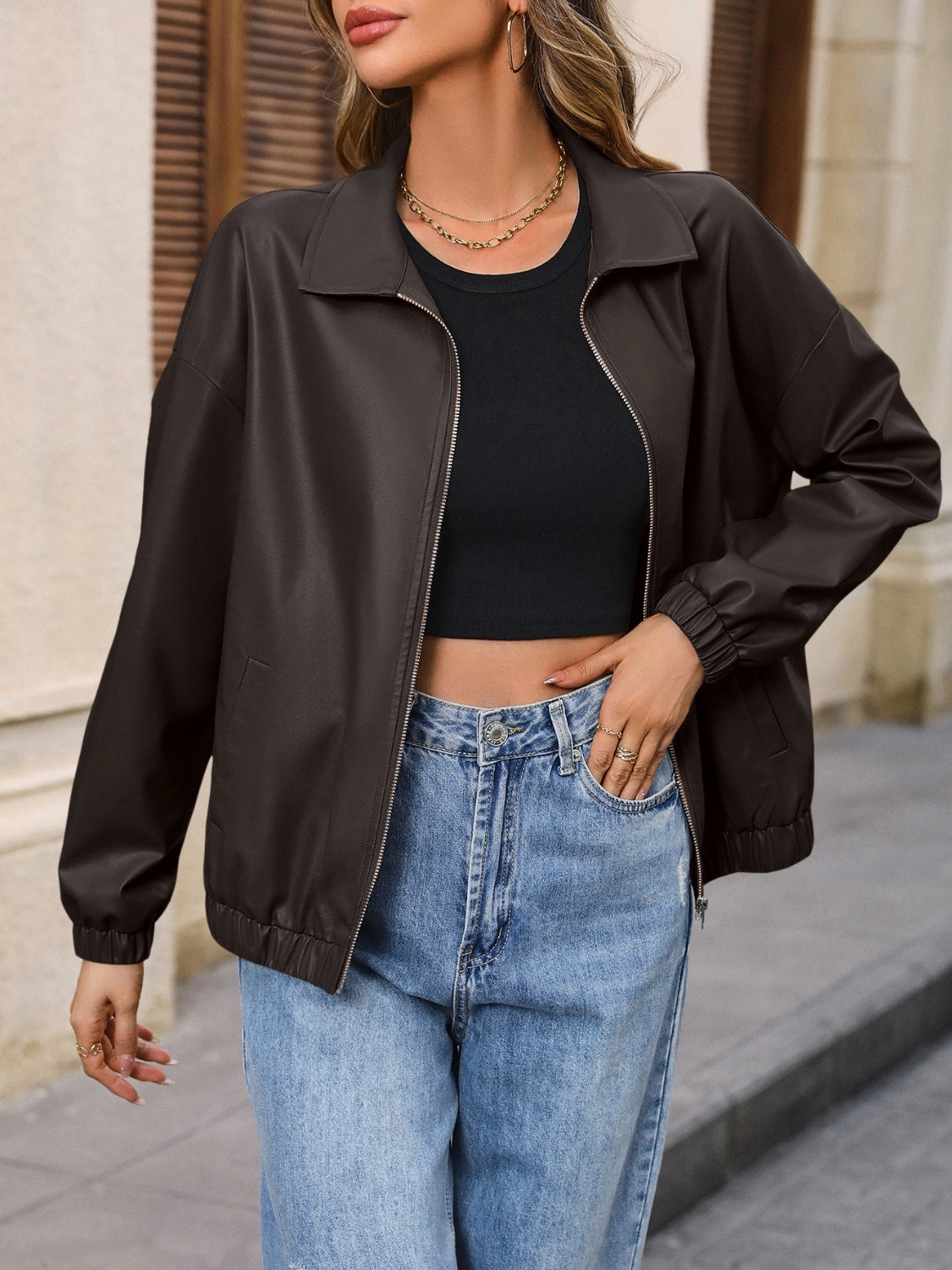 Ivy Lane Zip Up Dropped Shoulder Jacket Shop Now Save Exclusive Holiday Deal